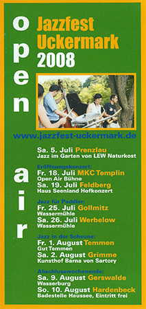 Flyer Jazzfest Uckermark 2008